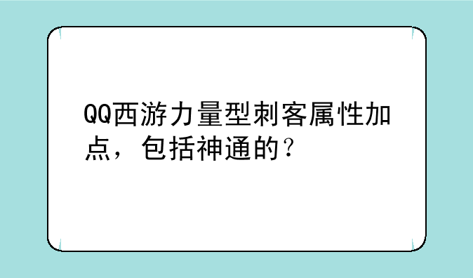 QQ西游力量型刺客属性加点，包括神通的？