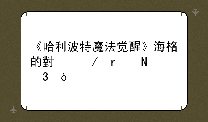《哈利波特魔法觉醒》海格的小屋在哪里？