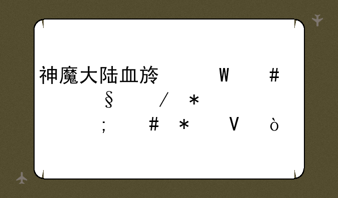 神魔大陆血族法师冰系天赋加点怎么加啊？