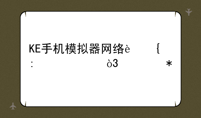 KE手机模拟器网络连接失败，求助