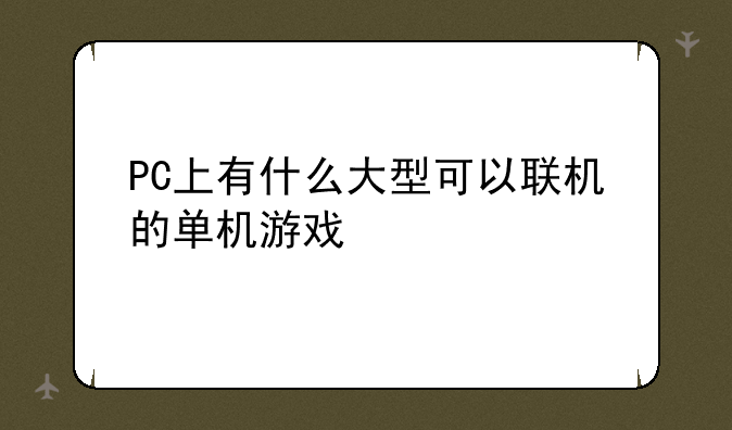 PC上有什么大型可以联机的单机游戏