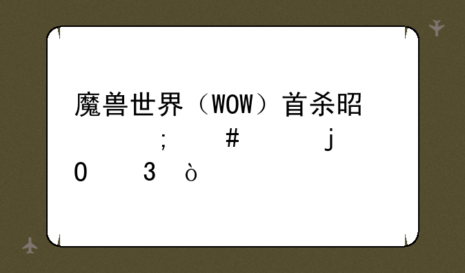 魔兽世界（WOW）首杀是怎么样的体验？