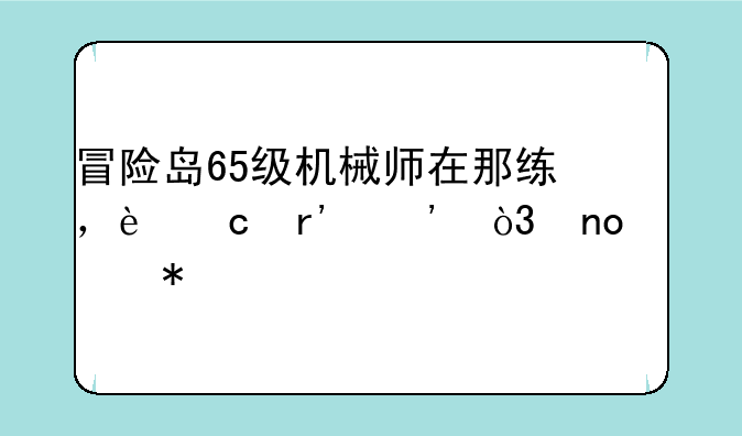 冒险岛65级机械师在那练，还有三，四转加点
