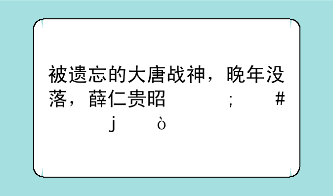 被遗忘的大唐战神，晚年没落，薛仁贵是怎么死的？