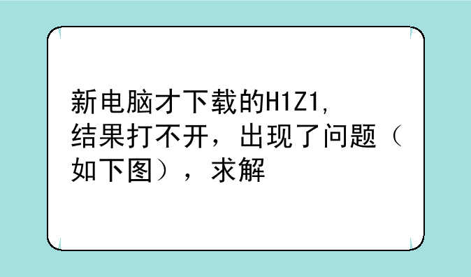 新电脑才下载的H1Z1,结果打不开，出现了问题（如下图），求解