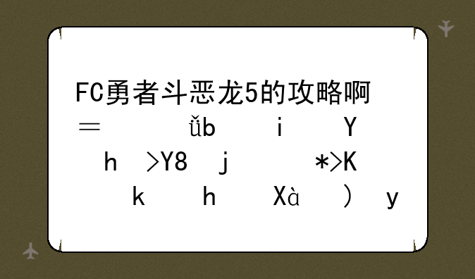 FC勇者斗恶龙5的攻略啊？就是最后打哈根那个游戏。要完整攻略