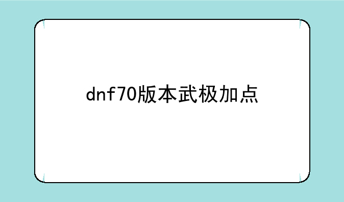 dnf70版本武极加点