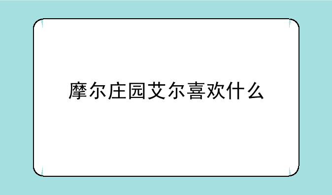 摩尔庄园艾尔喜欢什么