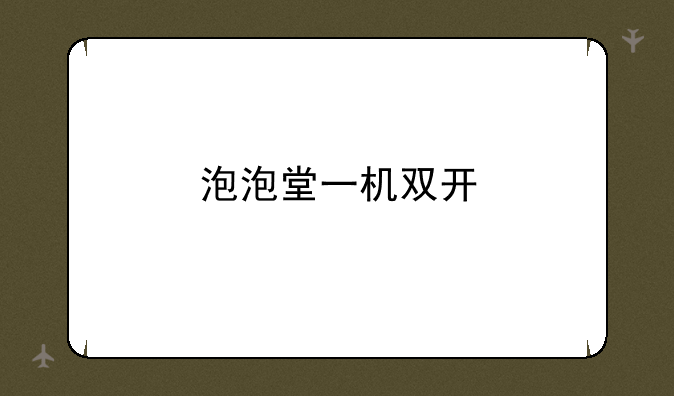 泡泡堂一机双开