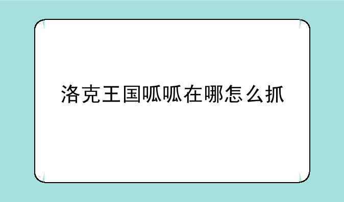 洛克王国呱呱在哪怎么抓