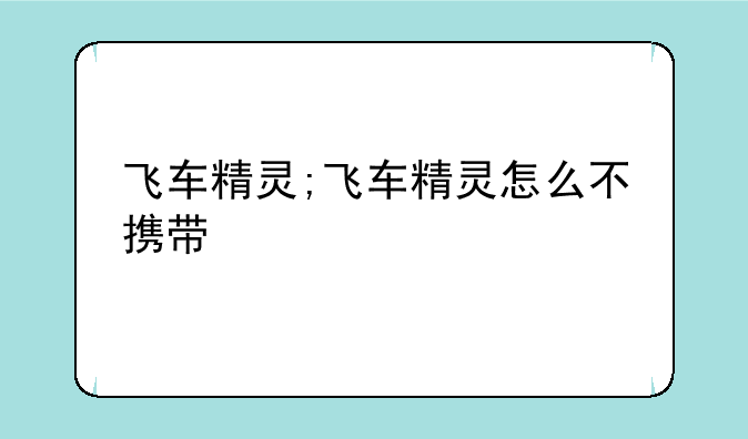 飞车精灵;飞车精灵怎么不携带