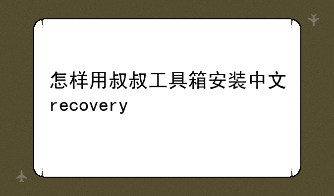 怎样用叔叔工具箱安装中文recovery