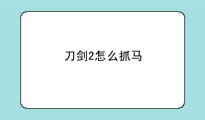 刀剑2怎么抓马